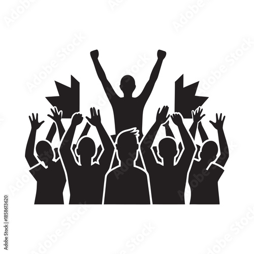 Music Festival Celebration With Dancing Crowd