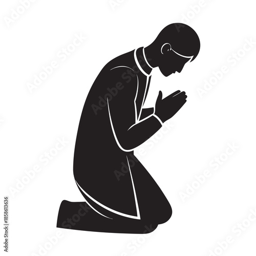 Person Bowing Head In Silent Prayer