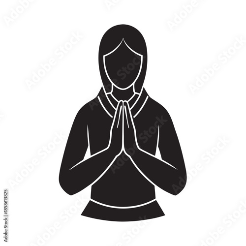Person Praying With Folded Hands Silhouette