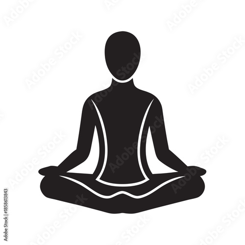 Person Sitting Crosslegged In Prayer Pose