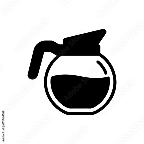 Coffee pot silhouette icon vector illustration on white background