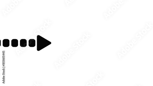 right arrow direction icon with dotted line animation on white background., zigzag arrow pointing downward, arrow icon animation 4k 