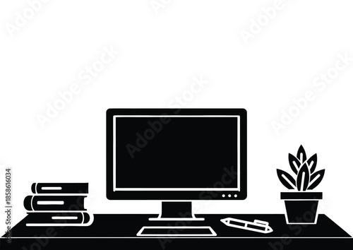 computer monitor with mouse