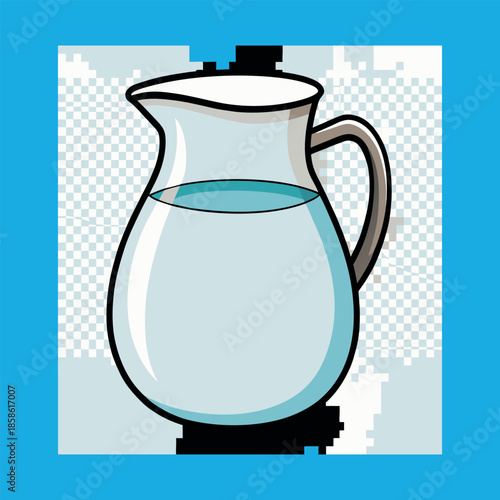 Glass jug for juice isolated on white background