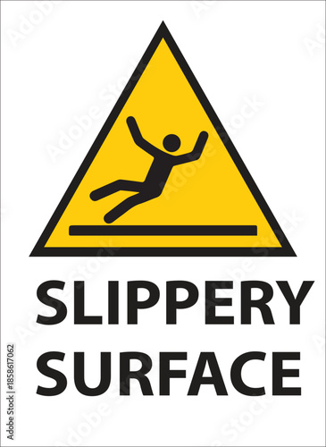 Caution slippery surface sign Icon Victor Illustration