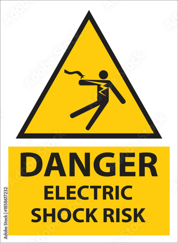 Danger Of Electric Shock Symbol Square Sticker Victor