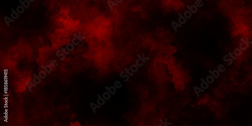 Abstract red and black smoke clouds background, Intense crimson and deep burgundy abstract background, red watercolor background wallpaper with clouds. red particles explosion on black background.