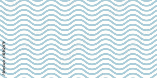 Seamless Wave Pattern, Hand drawn water sea vector background. Wavy beach print, curly grunge paint lines,