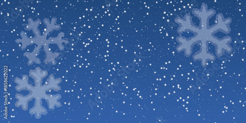 A serene blue background with falling snowflakes and winter s chill