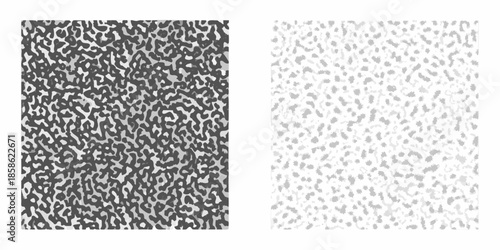 Two contrasting patterns a dense dark texture and a sparse light one