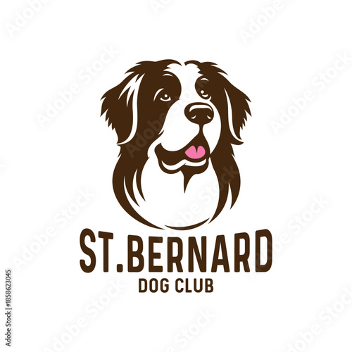 St Bernard Dog Mascot Logo for Pet Club, Veterinary, and Animal Branding