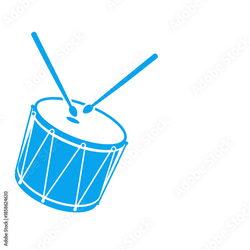 Drum with Drumsticks Vector Graphic