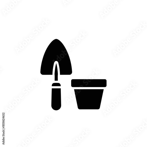 Gardening Tools Trowel and Pot Icon