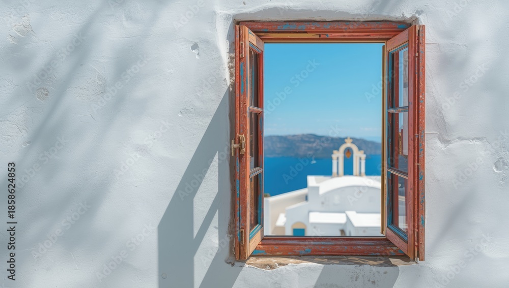 Obraz premium Colorful window with peeling paint, textured surface highlighting architectural neglect, Earth Day