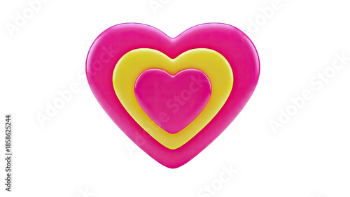 Wallpaper Mural Layered Hearts on White Background Torontodigital.ca