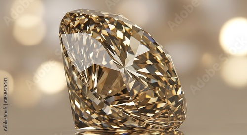 Radiant golden diamond, symbolizing luxury, wealth, and sophistication