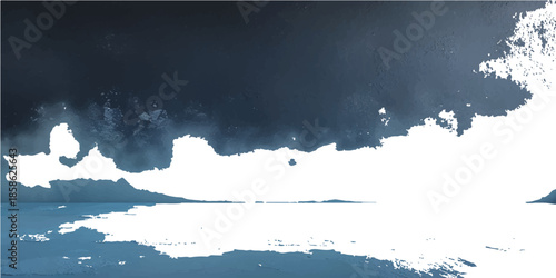 Abstract grunge blue background featuring a dark storm clouds texture with vintage weather patterns and light smoke effects