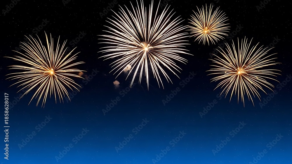 Fototapeta premium Fireworks Exploding in Night Sky