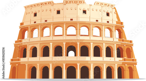 Ancient Roman Amphitheater, a Grand Architectural Marvel Reflecting Historical Grandeur and Engineering Prowess