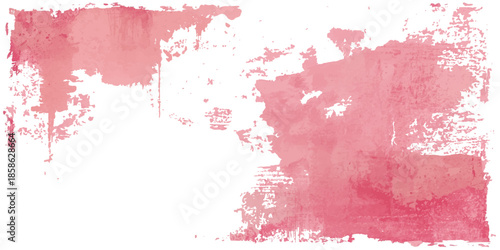 Abstract watercolor red paint background with artistic brush strokes and pink ink splatters creates a grunge texture design featuring colorful blood stains and artistic vector illustration spots