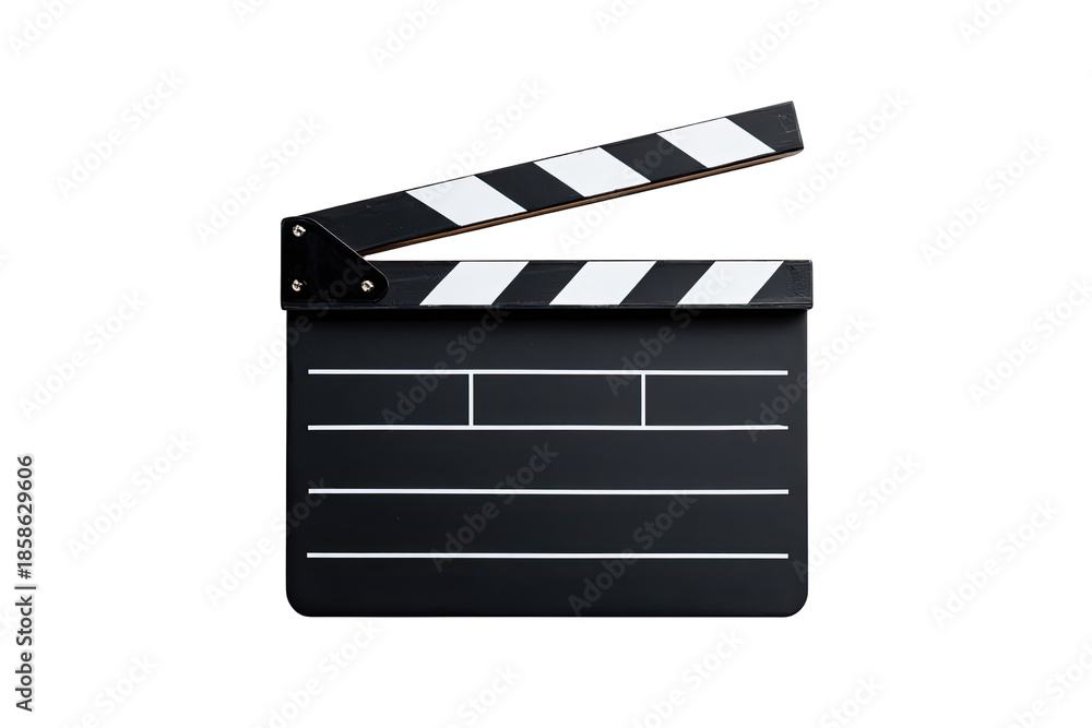 Fototapeta premium Black and white movie clapperboard, isolated
