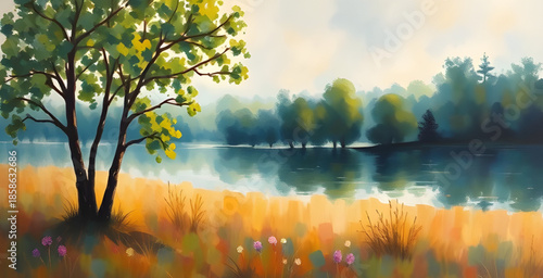 abstract landscape oil painting, modern landscape artwork, abstract scenery canvas, textured oil paint hills, colorful landscape abstraction, impressionist field painting, atmospheric sky art, abstrac