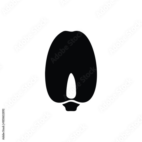 Corn seed silhouette icon vector flat design.