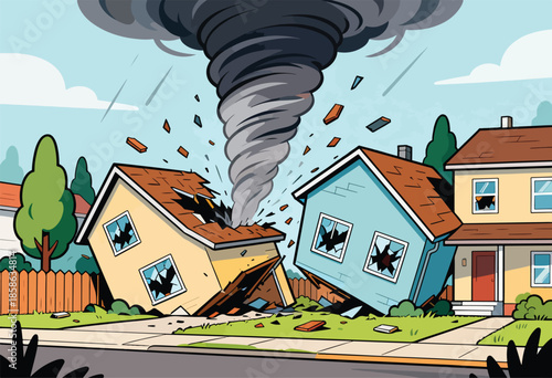 Tornado wreaks havoc, destroying houses and shattering windows