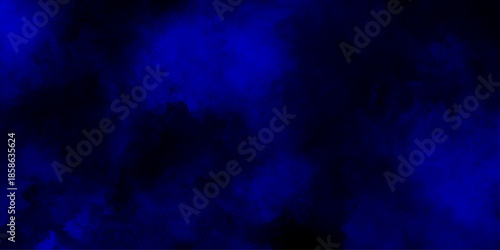 Dark blue white black grainy gradient background, blue sky with clouds celestial mist texture background deep space, watercolor textured wall for Design Inspiration.