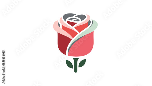 Stylized Rose Emblem A Symbol of Beauty, Love, and Growth
