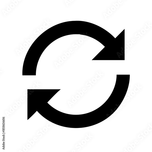 Refresh and Sync Circle Arrows Icon - Update and Reload Vector Glyph Symbol