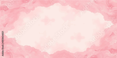 Pink abstract watercolor background with a romantic rose flower illustration and vintage pastel heart pattern for a Valentine wedding card invitation backdrop design