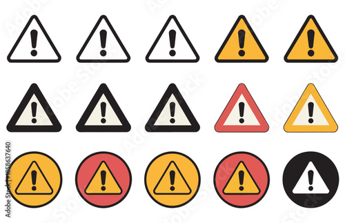 Free Download Exclamation mark warning symbol hazard alert danger caution signs vector elements - GFXLoad