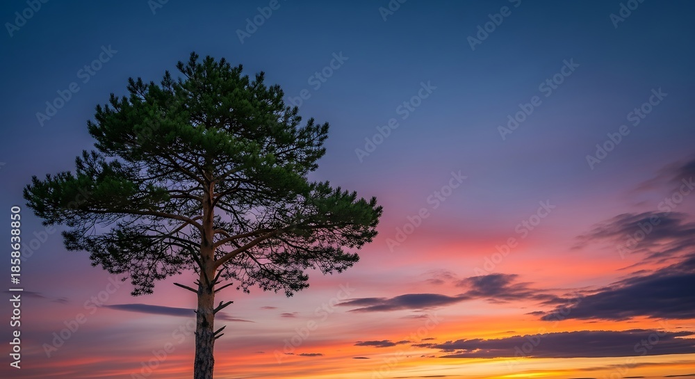 Obraz premium Pine Tree Sunset.