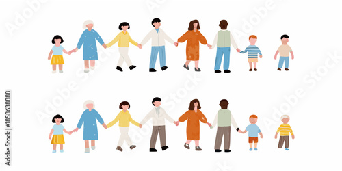 Diverse group of people holding hands representing unity and togetherness