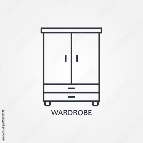 Wardrobe graphic black and white isolated sketch vector