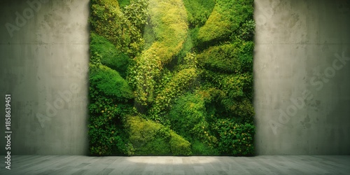 Moss-based wall art with ve...