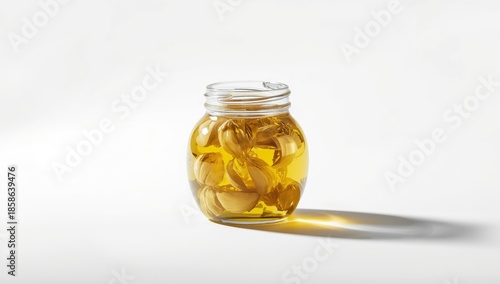 Jar of garlic-infused oil o...