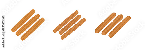 Three sets of three parallel orange-brown diagonal lines on a white background, resembling tally marks or abstract strokes.