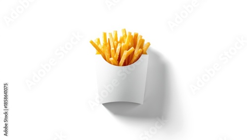 Close-up of fries in a box ...