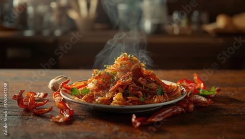 Bacon and onion stir-fry wi...