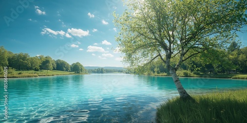 Scenic summer scene by a la...