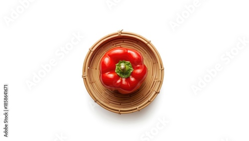 Red bell pepper seen from a...