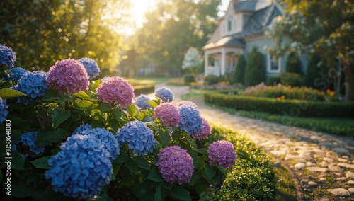 Summer garden scene with hy...