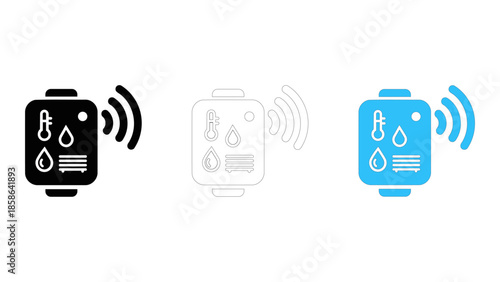 Environmental monitoring unit icon showing sensors for temperature and humidity