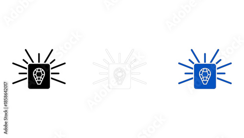 Precision oscillator module icon with radiating lines