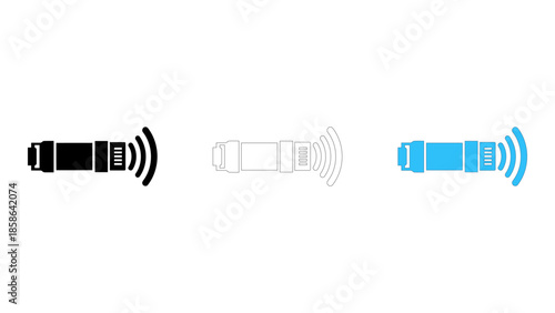 Sfp plus module icon for high speed fiber network connectivity