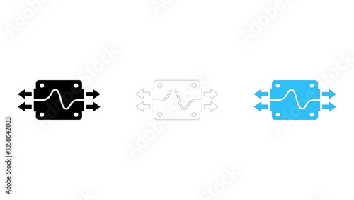 Signal conditioning module icon showing signal filtering and stabilization