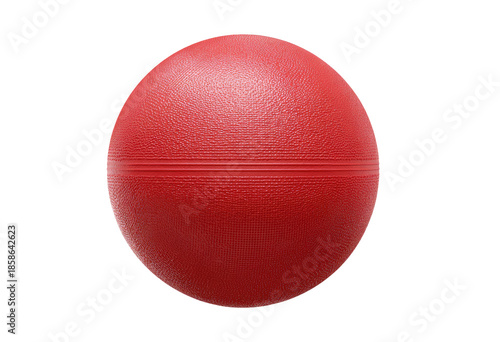 A solid, round, red ball with a slight texture