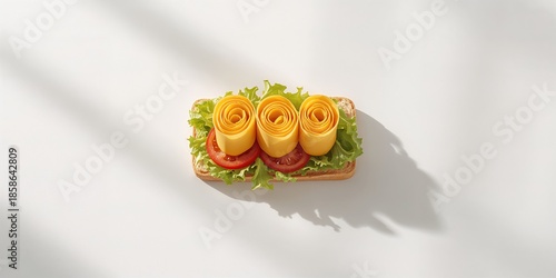 Decorative open sandwich wi...